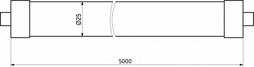 Светодиодная веревка 15W/m, 24V, 25мм, IP65, теплый белый (3000K) - 5м, AKS_2