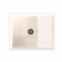 Мойка каменная, прямоугольная одночашевая, GS-3, 605*490 мм, белый, врезная, Gamma Stone фотография