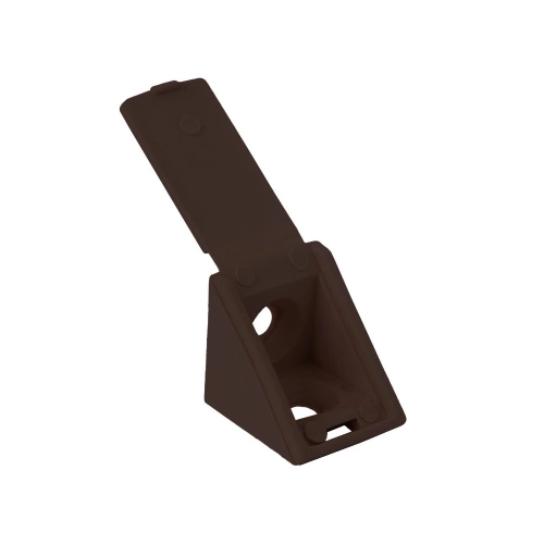Уголок пластиковый одинарный 20*20 с крышкой совместно орех тёмный 1 (уп/500 шт) AKS_3