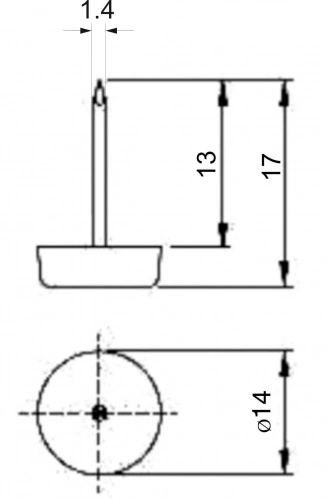Подпятник белый с гвоздем (уп/100шт) AKS_2