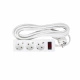 Удлинитель с сетевым фильтром, 3 розетки, 3 метра, 3х1мм, CCA, белый, 2200W, AKS_preview_1