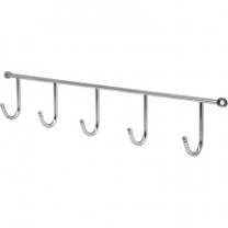 Вешалка настенная на 5 крючков 400*60*40, хром AKS фотография