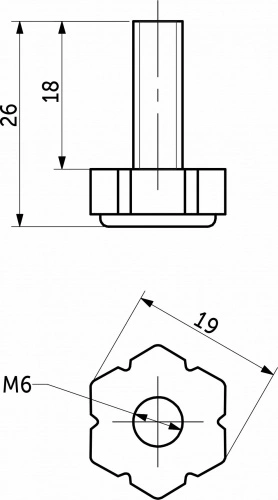 Регулятор уровня М6 белый (1 упак. = 250 шт.) AKS_2