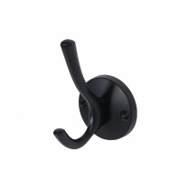 Крючок меб. двухрожковый мет. HORN черный AKS