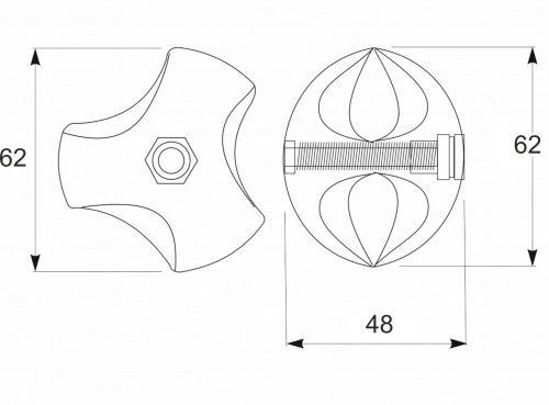 Соединитель 3-х труб d25 (502L) шарообразный левый, хром AKS_2