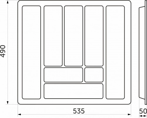 Лоток для столовых приборов 600 COMFORT (535*490), белый РП_2