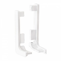 Комплект заглушек металлич. к профилю Gola, L-образных (левая+правая) белый глянец 3 AKS