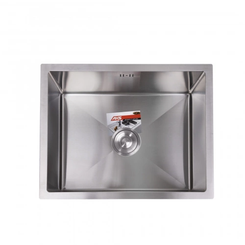 Мойка н/сталь, прямоугольная одночашевая, 570*460мм, глянец сатин, универсальная, AKS (3,2 мм)_4