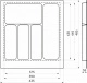 Лоток для столовых приборов 500 PIXEL 435*485, графит AKS_preview_1