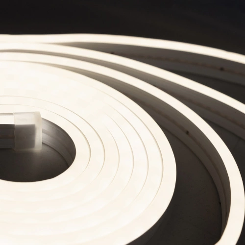 Гибкий неон - 9,6W/m, 24V, 6*12мм, 120 д/м, IP65, нейтральный белый (4000K) - 5м, AKS_4