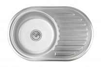 Мойка н/сталь, овальная одночашевая, 770*500мм, матовый хром, врезн на столешницу, AKS (0,8мм) Мойка н/сталь, овальная одночашевая, 770*500мм, матовый хром, врезн на столешницу, AKS (0,8мм)