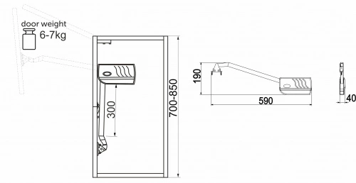 Подъемный механизм верхний В AKS HERMES серый 6,1-7,0 кг_2