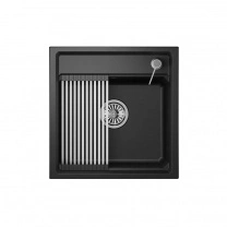 Мойка кварц, прямоугольная, KS-5002, 500*510мм, черный металлик, на столешницу, Granula фотография