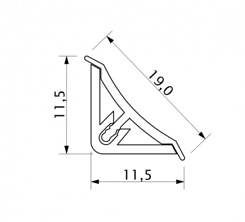 Плинтус ПВХ узкий к столешнику 494 металлик (203) THERMOPLAST (1шт=3м.п.)_2