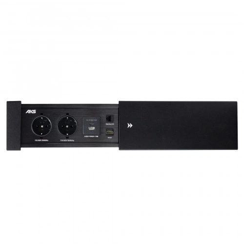 Выдвижной удлинитель Hollander, 2 розетки, 2xUSB, HDMI, LAN, черный AKS_4
