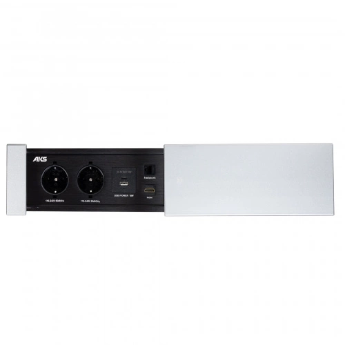 Выдвижной удлинитель Hollander, 2 розетки, 2xUSB, HDMI, LAN, алюминий, AKS_4