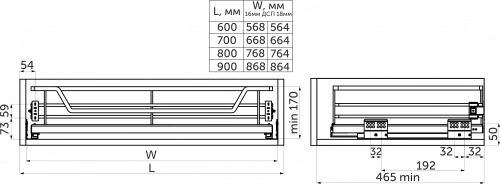 Выдвижная корзина 800 FOCUS, графит PRIME by AKS_2
