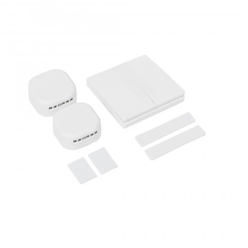 Выключатель кинетический, с реле, 2 клавиши, белый, AKS_3