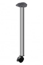 Опора меб. круглая d50 h710 с колесом с тормозом, хром, винт М10, AKS фотография