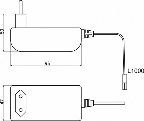 Блок питания Wall 24W/12V розеточный с миниконнектором, AKS_2