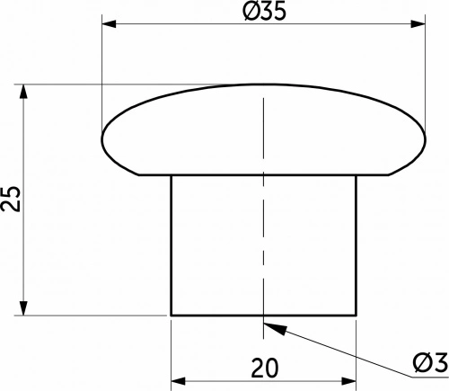 Ручка меб. кнопка пластик. PK01/K1 металлик AKS_2