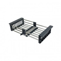 Коландер для мойки раздвижной, нержавеющая сталь, 290-475*227мм, черный, AKS фотография