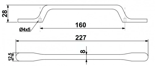 Ручка меб. скоба мет. SIGN 160 черный, AKS_2