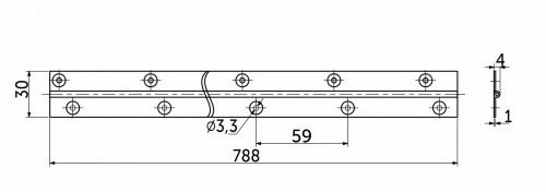 Петля карточная 30*788мм черный оксид Тифлос_2