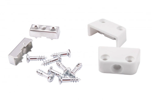 Трапециевидная стяжка белая (стяжка+пластик+1винт) (уп/100 компл) AKS_3