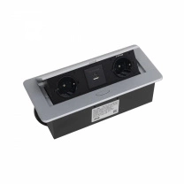 Выдвижной удлинитель Nova USB, 2 розетки, USB A + USB C, алюминий, AKS