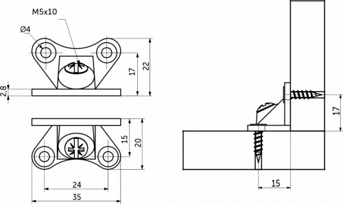 Стяжка "бабочка" металлическая (уп/10шт) AKS_2