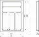 Лоток для столовых приборов 400 TR-05 (320～260*430～390*55), бело-серый мрамор AKS_preview_1