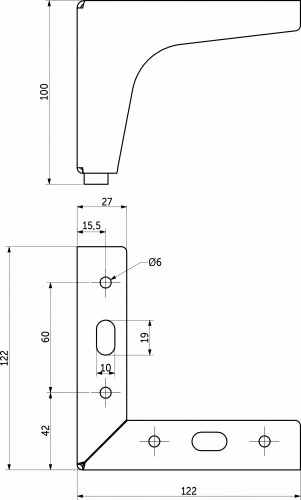 Опора меб. мет. h100 угловая черный GRIDLI_2