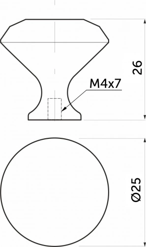 Ручка меб. кнопка мет. Crystal Palace B 25мм, золото+кристал AKS_2
