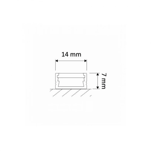 Профиль алюминиевый накладной Line Mini (Polarus Micro), серый, 2м, HLT_2