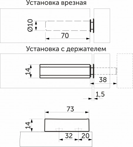 Механизм push-to-open наконечник магнитный накладной/врезной серый AKS_2