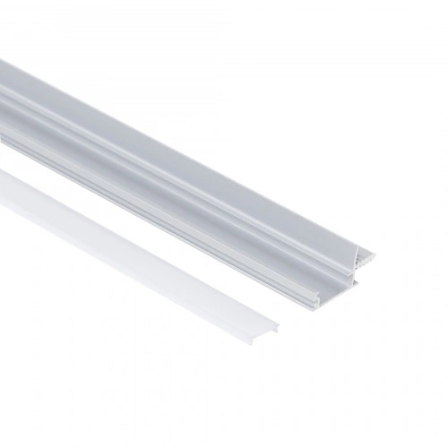 Профиль алюминиевый врезной/торцевой CAPELLA-3216A, с экраном, цвет алюминий, 2м (для 16 ДСП), AKS_3