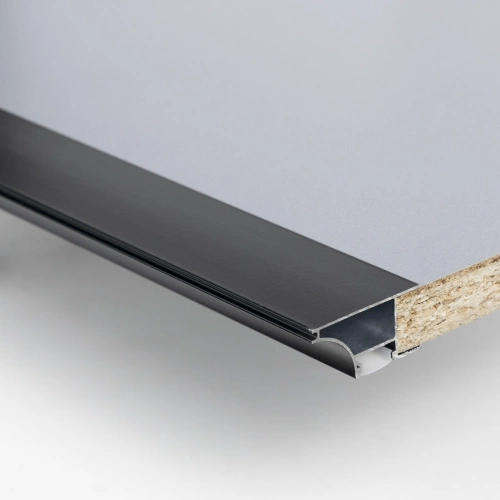 Профиль алюминиевый накладной/торцевой AVIOR, с экраном, цвет черный, 2м, AKS_3