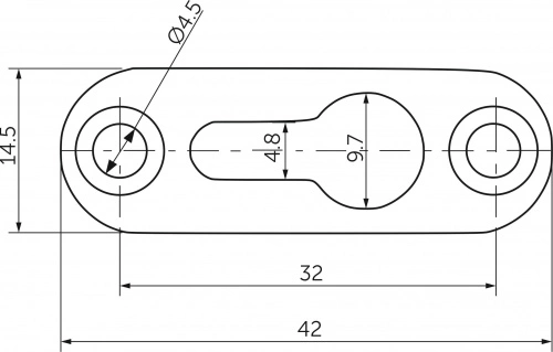 Пластинка зацепная 42*14*2 ВА белый цинк, AKS_2