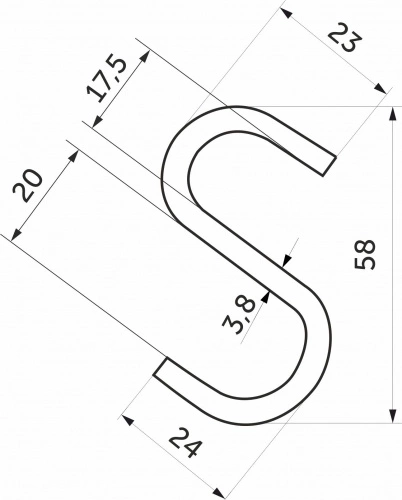 Крючок на трубу d16 хром AKS_2