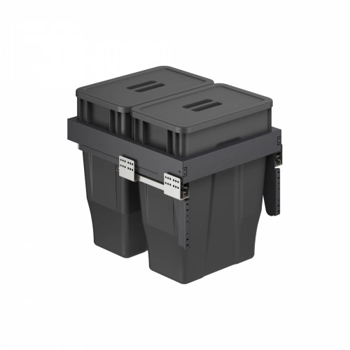 Выдвижные мусорные контейнеры 450 GEO X h600 (2*30LT), графит AKS_1