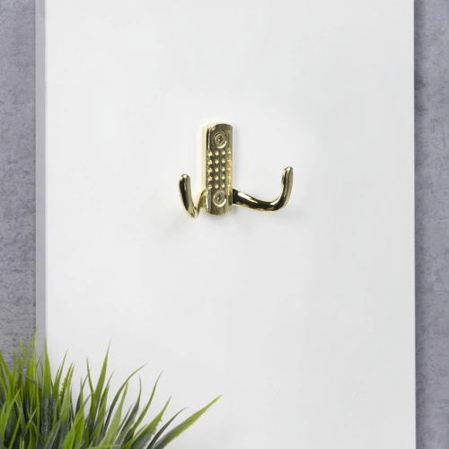 Крючок меб. двухрожковый мет. WP12 золото AKS_4