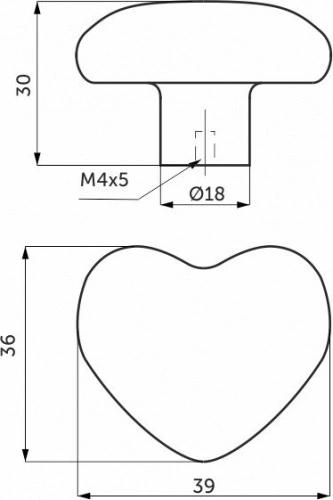 Ручка меб. кнопка керамич. LOVE, розовый, AKS_5