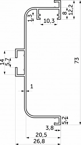 Профиль алюм. GOLA C-образный, 5.5м, LED, черный AKS_2