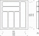 Лоток для столовых приборов 450 BASIC 390*430, серый AKS_preview_1