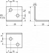 Уголок металлический FSC-01 23х23х25 (1,2), белый цинк (уп/100шт) AKS фотография
