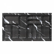 Лоток для столовых приборов 900 MARBLE 830*485, черно-серый мрамор AKS фотография