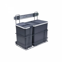 Мусорные контейнеры выдвижные 300 (1*15LT, 1*6LT), графит фотография