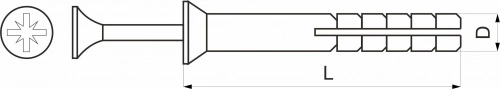 Дюбель-гвоздь быстрого монтажа 8*60 (потай) (уп/100шт) РБ_2