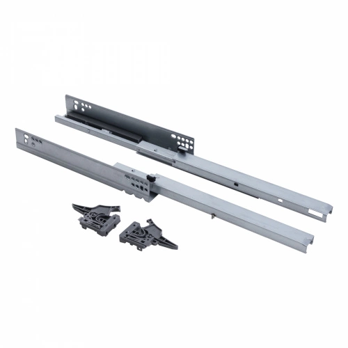 Направляющая скрытого монтажа L-500 push to open ДСП до16mm с замками AKS SLIM SLIDE полное выдвижение_1